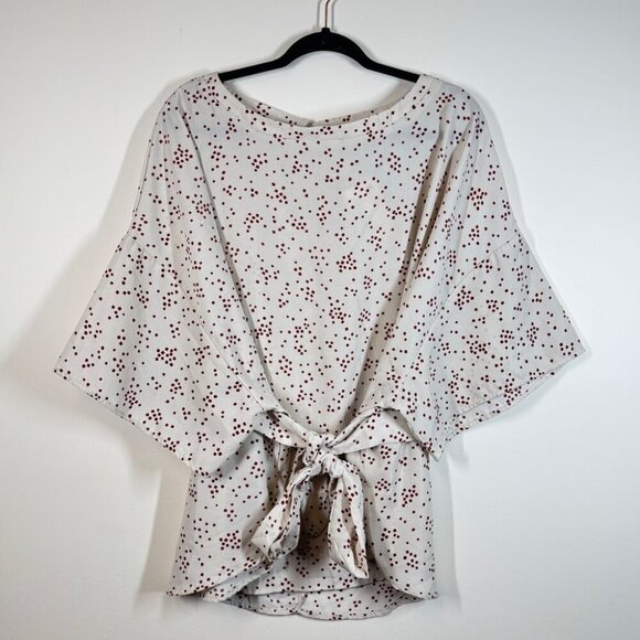 Hayden the Leslie Shirt-Dots Scoop Neck Cream Boho Blouse Size 2XL-3XL - Picture 9 of 13